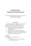 Panel Discussion: Findings from Student Research