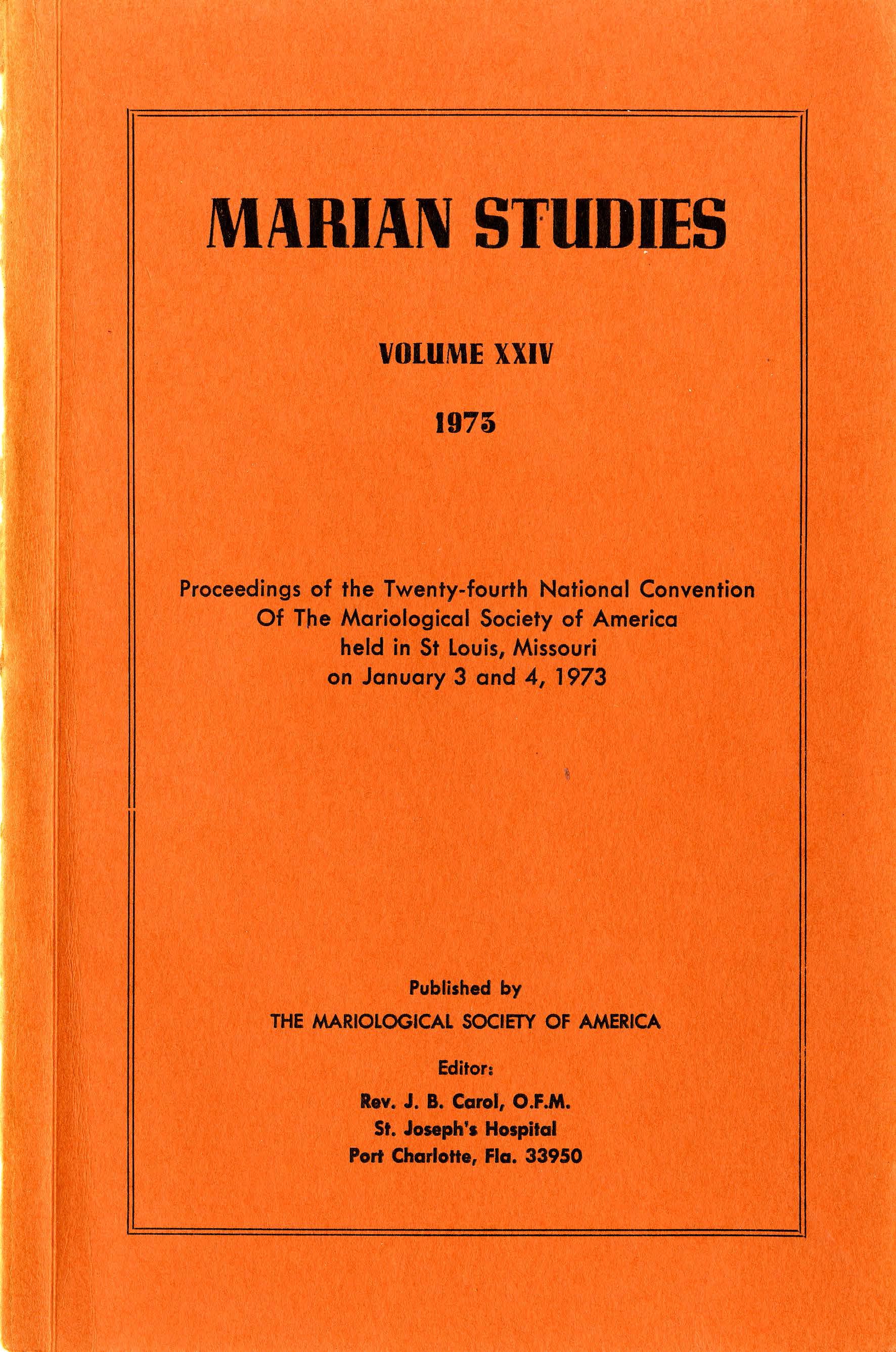 Marian Studies Vol 24 Iss 1