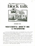 Block Talk (November 1981) by University of Dayton. Student Development