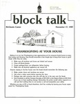 Block Talk (November 1987) by University of Dayton. Student Development