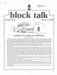 Block Talk (February 1989) by University of Dayton. Student Development