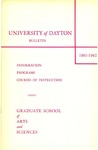 1961-1962 Graduate School of Arts and Sciences Bulletin