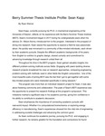 Berry Summer Thesis Institute Profile: Sean Kapp