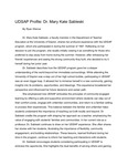 UDSAP Profile: Dr. Mary Kate Sableski