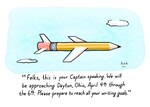 Illustration: "Please Prepare to Meet All Your Writing Goals" by Bob Eckstein