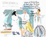 Illustration: Robing of Erma Bombeck Anna Lefler Humorist-in-Residence Program Honorees by Bob Eckstein