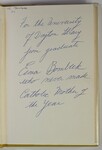 Inscription inside <em>I Lost Everything in the Post-Natal Depression</em> by University of Dayton