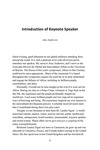 Introduction of Keynote Speaker