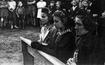 Gilberte Voisin, Gilberte Degeimbre, and Andree Degeimbre at the Evening Rosary, 1943