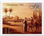 Mary and Joseph traveling to Bethlehem