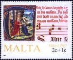 Illuminated text from Choral Books of the Veneranda Assemblea of St. John conventual church, Valletta – Mary’s Visit to Elizabeth