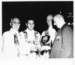 Rev. Elbert, Fr. Hoelle, Fr. Kobe, and Frank Duff, 1956 by Wayne Nelson