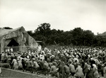 Pilgrims at the Lourdes Shrine on the Isle of Man, circa 1950