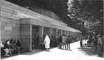 Exterior of the Lourdes Baths, circa 1955