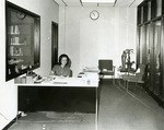 Barbara Gibbons in the Marian Library, circa 1970