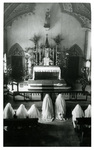 Nuns praying at the Chapel of Our Lady in Entebbe, Uganda, circa 1960