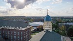 Background Image: Aerial View of Campus Facing West from above Immaculate Conception Chapel
