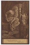 Postcard image of Virgil and Dante meeting Plutus, the god of wealth, in Chapter 7 of Dante's Inferno by Ezio Anichini