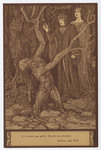 Postcard image of Dante and Virgil in Chapter 13 of Dante's Inferno by Ezio Anichini