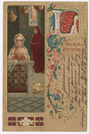 Postcard image of "Laura e Petrarch," or "Laura and Petrarch" by Ezio Anichini