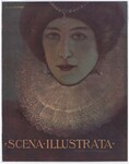 Anichini illustration of woman wearing Elizabethan ruff, on cover of Scena Illustrata, Anno XLVII, N. III by Ezio Anichini
