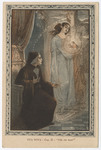 Postcard image of Dante and Beatrice, captioned "Vita Nova: Vide cor tuum" by Ezio Anichini
