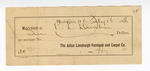 Receipt: Julius Lansburgh Furniture and Carpet Company by Ohio History Connection