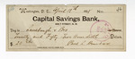 Bank Check: Paul Laurence Dunbar to Julius Lansburgh Co. by Ohio History Connection