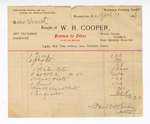 Receipt from W.H. Cooper by Ohio History Connection