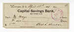 Bank Check: Paul Laurence Dunbar to M. Mazo (?) by Ohio History Connection