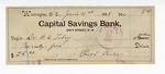 Bank Check: Paul Laurence Dunbar to Dr. H.A. Tobey by Ohio History Connection