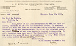 Letter: A.N. Kellogg Newspaper Co. to Paul Laurence Dunbar by Ohio History Connection and A.N. Kellogg Newspaper Co.