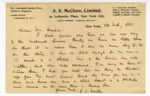 Letter: E.C. Martin of S.S. McClure, Limited, to Paul Laurence Dunbar by Ohio History Connection and E. C. Martin