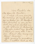 Letter: Martha Wright Evans to Paul Laurence Dunbar, Page 1 of 6 by Ohio History Connection and Martha Wright Evans