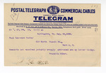Telegram: Franklin Riker to Paul Laurence Dunbar by Ohio History Connection and Franklin Riker