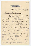 Letter: William F. Slocum to Mrs. Hendrix, Page 1 of 2 by Ohio History Connection and William F. Slocum