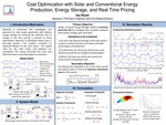 Cost Optimization with Solar and Conventional Energy Production, Energy Storage, and Real Time Pricing
