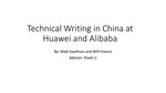 Technical Writing in China at Alibaba and Huawei