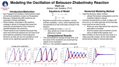 "Modeling The Oscillation Of A Belousov–Zhabotinsky Reaction"