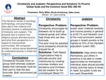 Christianity and Judaism: Perspectives and Solutions to Poverty