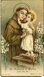 St. Anthony of Padua holy card