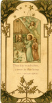 Child Jesus, angels, and children Christmas holy card