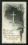 Pax in Deo memorial holy card