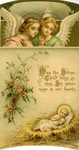 Baby Jesus in manger holy card