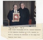 Judge Joseph Chernauskas and Rev. Raymond Yuskauskas at a communion breakfast