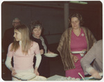 Three women in buffet line at 1963 Boston National Convention