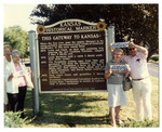 Knights of Lithuania in front of Kansas Historical Marker