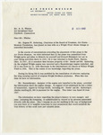 Letter from Mark C. Sloan of the U.S. Air Force Museum to Bernard L. Whelan